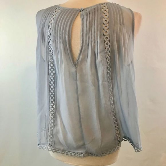 BEBE‎ Women Blue Chiffon Tayler Sleeveless Top Small NWT - Picture 5 of 6